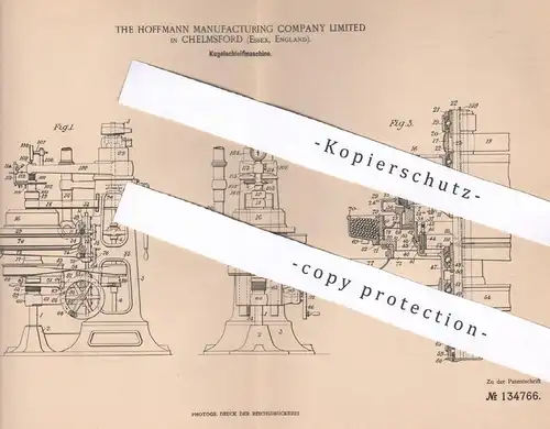 original Patent - The Hoffmann Manufacturing Company Ltd. , Chelmsford , Essex 1901 , Kugelschleifmaschine | Schleifen