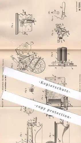 original Patent - Martin Wright , Highfield Works , Leicester , England , 1892 , Vervielfältigen v. Manuskripten | Kopie