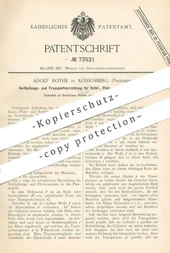original Patent - Adolf Rothe , Königsberg / Preussen , 1893 , Sichtmaschine , Sortiermaschine | Mühle , Mühlen , Mehl