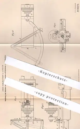 original Patent - James Samuel Foley , London , England , 1890 , Schneiden von Schraubengewinde auf Drehbank | Metall !