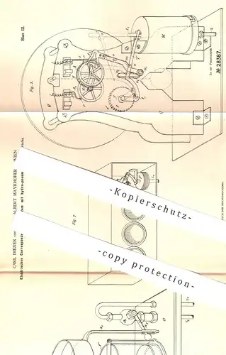 original Patent - Carl Diener , Carl Albert Mayrhofer , Wien / Österreich , 1884 , Uhrensystem | Uhr , Uhren , Uhrwerk !