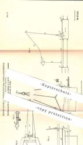 original Patent - Edward Davies , Whittington Hall Farm , Stourbridge , Stafford , England , 1892 , Eisenbahn - Post !!!