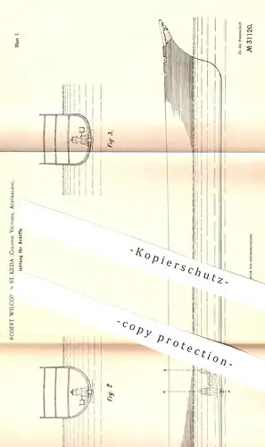 original Patent - Robert Wilcox , St. Kilda , Victoria , Australien , 1884 , Antrieb für Schiffe | Schiff , Propeller !!