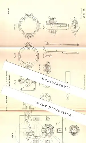 original Patent - Robert Wilcox , St. Kilda , Victoria , Australien , 1884 , Antrieb für Schiffe | Schiff , Propeller !!