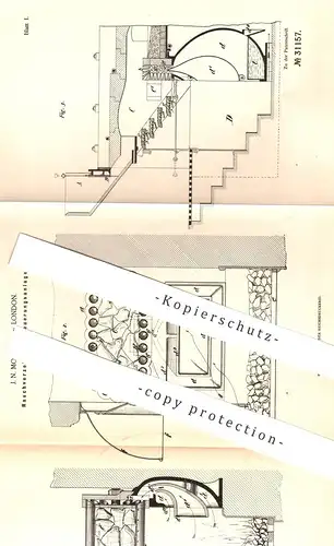 original Patent - J. N. Moerath , London , England , 1884 , Rauchverzehrende Feuerung | Ofen , Heizung , Schornstein !!!