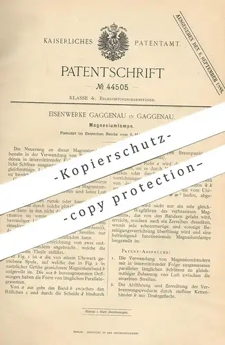 original Patent - Eisenwerke Gaggenau 1888 | Magnesiumlampe | Magnesium - Lampe | Lampen , Brenner , Licht , Beleuchtung