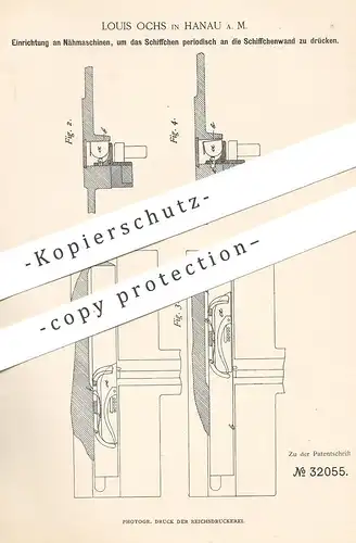 original Patent - Louis Ochs , Hanau / Main , 1885 , Nähmaschine | Nähmaschinen , Nähen , Schneider , Schneiderei !!!