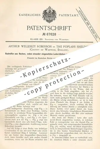 original Patent - Arthur Wellesley Robinson in The Poplars Sheldon , Warwick , England , 1892 , Radreifen | Rad - Reifen