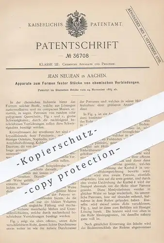 original Patent - Jean Neujean , Aachen , 1885 , Formen fester Stücke von chemischen Verbindungen | Chemie !!!
