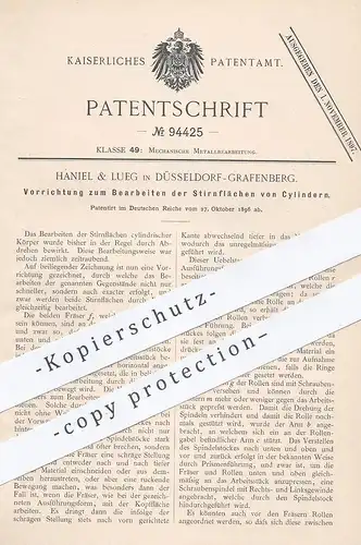 original Patent - Haniel & Lueg , Düsseldorf / Grafenberg , 1896 , Bearbeiten der Zylinder | Metall , Schlosser , Fräsen