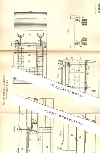original Patent - Wilhelm Wiemer , Magdeburg , 1894 , Zusammenklappbares Ruhebett | Bett , Betten , Möbel , Sofa , Couch