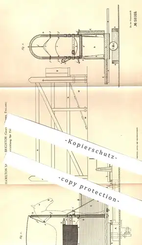 original Patent - Hamilton Sample , Brighton , Sussex , England , 1890 , Zähmvorrichtung für Tiere | Tierzucht