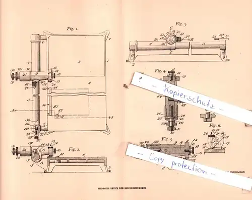 original Patent - Vernon Royle in Paterson, USA , 1905 , Graviervorrichtung !!!