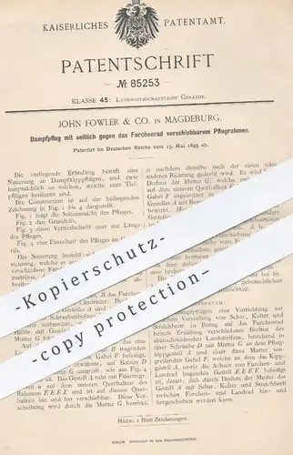 original Patent - John Fowler & Co. , Magdeburg , 1895 , Dampfpflug mit verschiebbarem Pflugrahmen | Pflug , Pflügen !!!