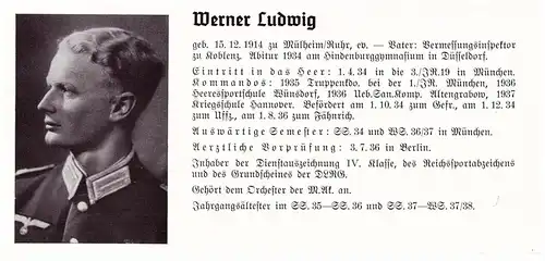 Personalkarte Wehrmacht - Hans-Joachim Lobsien in Kiel und Werner Ludwig in Mülheim / Ruhr , Koblenz , NSDAP , Arzt !!!