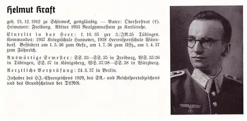 Personalkarte Wehrmacht - Walter Krausneck in Ansbach und Helmut Kraft in Schirmeck , Freiburg , Ettal , NSDAP , Arzt !!