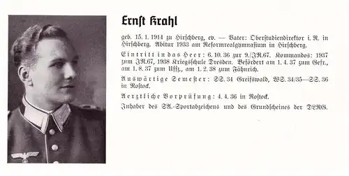 Personalkarte Wehrmacht - Karl Köhnlein in Rothenburg ob der Tauber und Ernst Krahl in Hirschberg , Ansbach NSDAP , Arzt