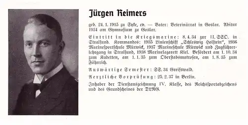 Personalkarte Wehrmacht - Jürgen Reimers in Syke und Max Prillwitz in Berlin-Dahlem , Goslar , Essen , NSDAP , Arzt !!!