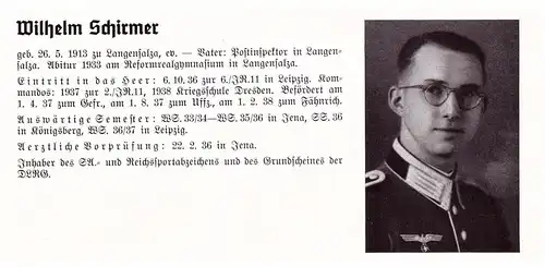 Personalkarte Wehrmacht - Walter Schmidt-Förster in Heidelberg und Wilhelm Schirmer in Langensalza , NSDAP , Arzt !!!