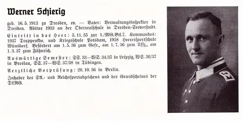 Personalkarte Wehrmacht - Erich Schlaeger in Oldenburg und Werner Schierig in Dresden , NSDAP , Arzt !!!