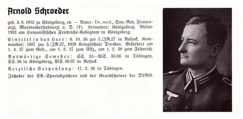 Personalkarte Wehrmacht - Arnold Schroeder in Königsberg und H.-J. Schulte in Erfurt , Braunschweig  , NSDAP , Arzt !!!