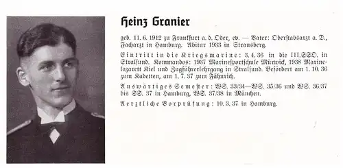 Personalkarte Wehrmacht - Heinz Granier in Strausberg und Harald Gläser in Aue , Schneeberg , Auerach , NSDAP , Arzt