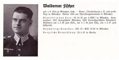 Personalkarte Wehrmacht - Werner Fehler in Schlabitz und Waldemar Fischer in München , Ahlbeck , Kiel , NSDAP , Arzt !!