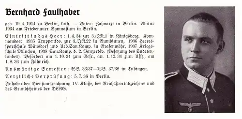 Personalkarte Wehrmacht - Bernhard Faulhaber in Berlin und Karl Fischer in Passau , Obermenzing-München NSDAP , Arzt !!