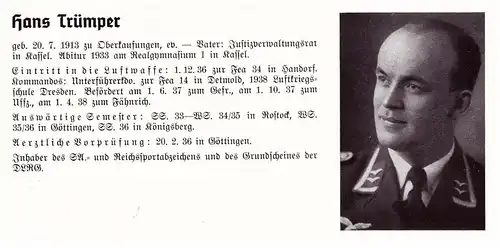 Personalkarte Wehrmacht - Hans Trümper / Oberkaufungen und Gerhard Voigt / Neudietendorf , Kassel , Erfurt  NSDAP , Arzt