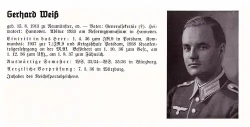 Personalkarte Wehrmacht - Günther Werner in Schrimm und Gerhard Weiß / Neumünster , Hannover , Berlin , NSDAP , Arzt !!!