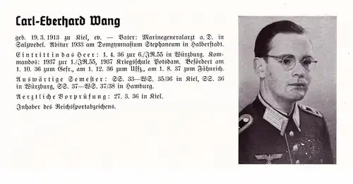 Personalkarte Wehrmacht - C.E. Wang / Halberstadt und G. Wendtlandt / Bad Oeynhausen , Kiel , Herford , NSDAP , Arzt !!!