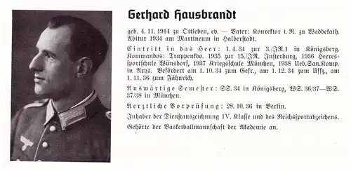 Personalkarte Wehrmacht - Gerhard Hausbrandt / Ottleben und O.E. Haisch / Konstanz , Waddekath / Diesdorf  , NSDAP Arzt