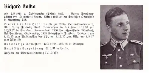 Personalkarte Wehrmacht - Richard Kalka / Kagar und Eberhard Kegel / Wetzlar , Gütersloh , Kreuzburg OS , NSDAP , Arzt