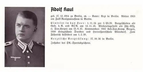 Personalkarte Wehrmacht - Adolf Kaul / Berlin und Paul-Wilhelm Kaiser / Schneidemühl , Halle , NSDAP , Arzt !!!