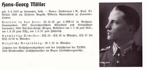 Personalkarte Wehrmacht - Richard Müller / Bogen und Hans-Georg Möller / Hannover , Deggendorf , Pasing , NSDAP , Arzt !
