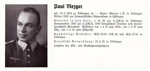 Personalkarte Wehrmacht - Rolf Massow / Magdeburg und Paul Mezger / Tübingen , Eßlingen , NSDAP , Arzt !!!