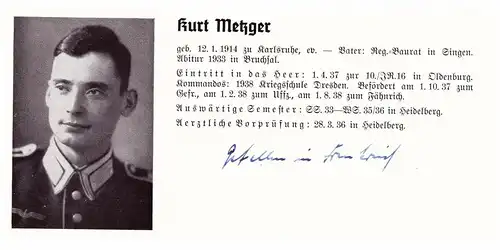 Personalkarte Wehrmacht - Eberhard Macketanz / Guttstadt und Kurt Metzger / Singen , Bruchsal , Königsberg , Arzt !!!