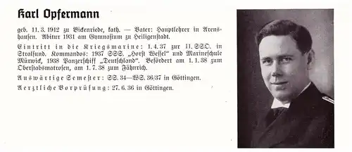 Personalkarte Wehrmacht - Karl Opfermann / Bickenriede und Martin Pankow / Gollnow , Arenshausen , Heiligenstadt , Arzt
