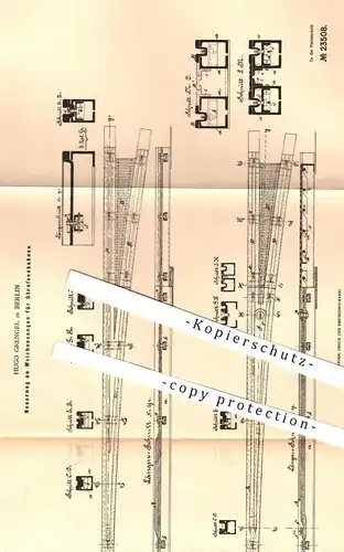 original Patent - Hugo Grengel , Berlin , 1882 , Weichenzungen für Straßenbahnen | Straßenbahn , Weichen , Eisenbahnen