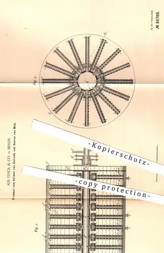 original Patent - Alb. Fesca & Co. , Berlin , 1895 , Trommel zum Keimen von Getreide und Darren von Malz | Bier brauen !