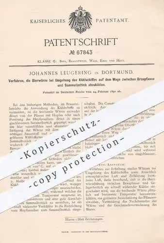 original Patent - Johannes Leugering , Dortmund , 1892 , Abkühlen der Bierwürze | Bier brauen | Brauerei , Hopfen !!