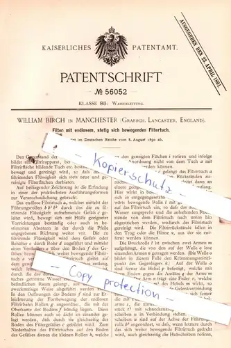 original Patent -  William Birch in Manchester , 1890 , Wasserleitung !!!