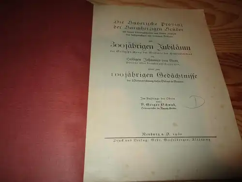 300 jähriges Jubiläum des Ordens in Bayern , 1930 , Neuburg a.D. , Kirche , Straubing , Wörishofen , Gremsdorf , Kostenz