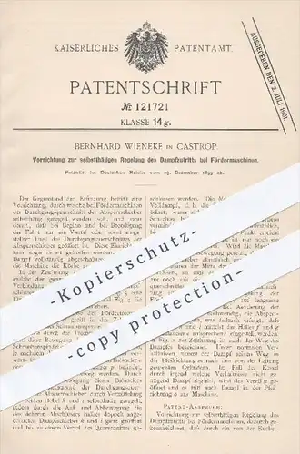 original Patent - Bernhard Wieneke , Castrop , 1899 , Regelung des Dampfzutritts bei Fördermaschinen , Förderung !!