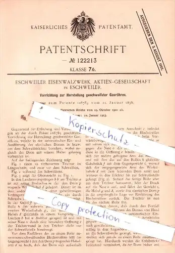 Original Patent  - Eschweiler Eisenwalzwerk, Aktien-Gesellschaft in Eschweiler , 1900 , !!!