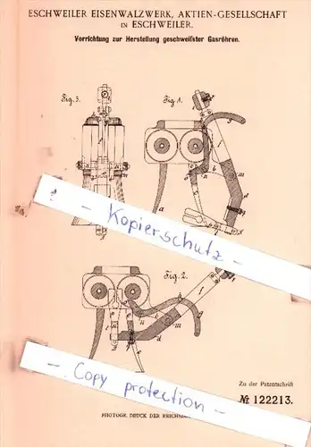 Original Patent  - Eschweiler Eisenwalzwerk, Aktien-Gesellschaft in Eschweiler , 1900 , !!!