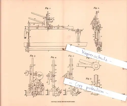 Original Patent  - Hans Fernbach in Plauen i. V. , 1905 , Schiffchenstickmaschinen !!!