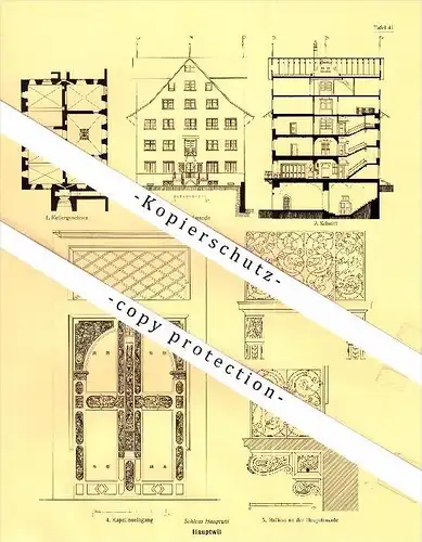 Photographien / Ansichten , 1928 , Hauptwil - Gottshaus , Prospekt , Architektur , Fotos !!!