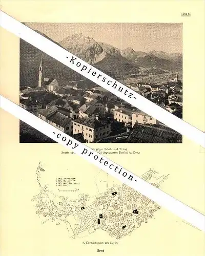 Photographien / Ansichten , 1923 , Sent , Kreis Sur Tasna , Prospekt , Architektur , Fotos !!!