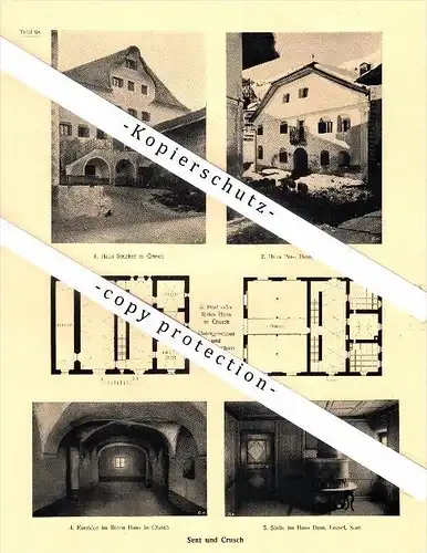 Photographien / Ansichten , 1923 , Sent und Crusch , Kreis Sur Tasna , Prospekt , Architektur , Fotos !!!